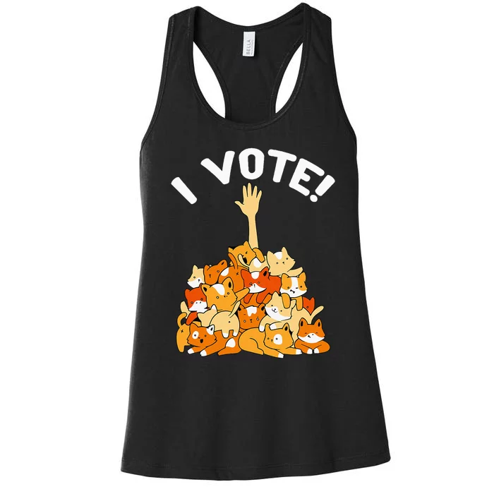 Crazy Cat Lady Childless Cat Lady I Vote Kamala Harris 2024 Women's Racerback Tank