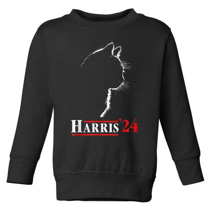 Childless Cat Lady For Kamala Harris President Toddler Sweatshirt