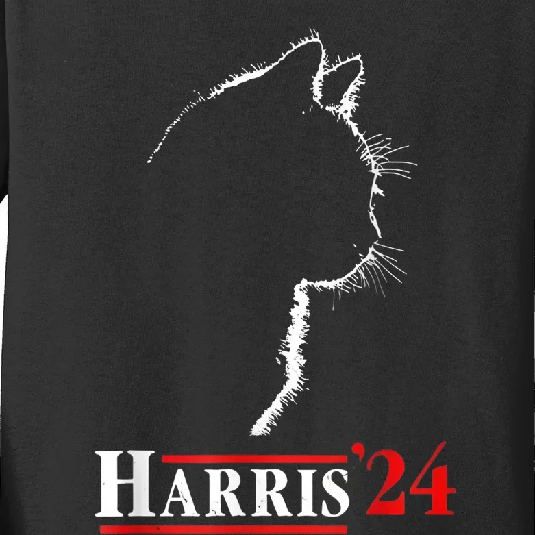 Childless Cat Lady For Kamala Harris President Kids Long Sleeve Shirt