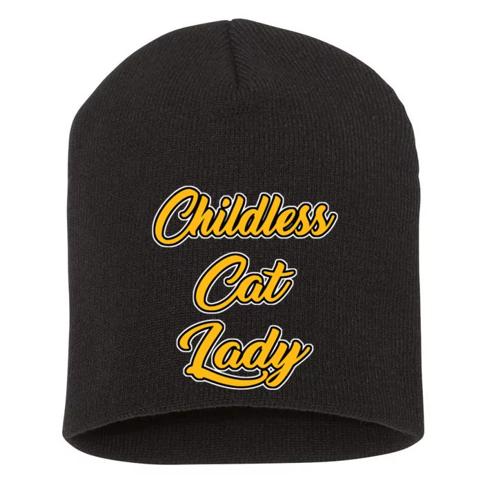 Childless Cat Lady Funny Design Short Acrylic Beanie