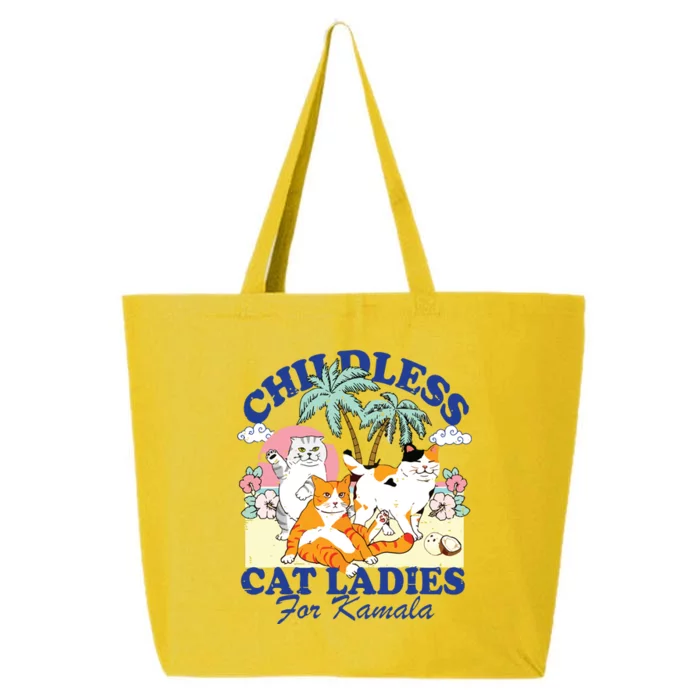 Childless Cat Lady For Kamala Harris 2024 Election Funny Cat 25L Jumbo Tote