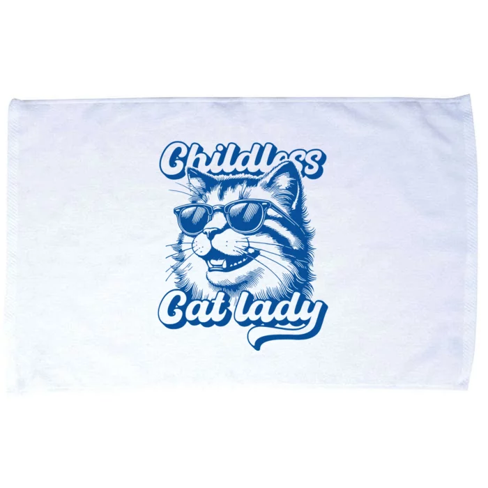 Childless Cat Lady Funny Cat Lover Microfiber Hand Towel