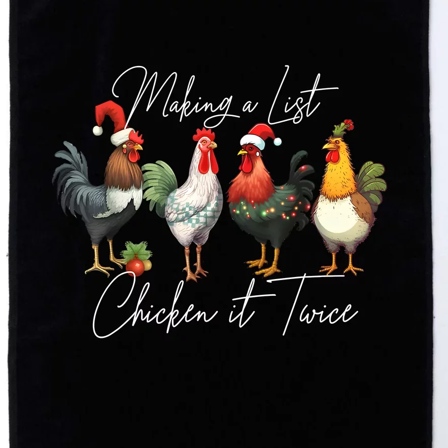 Christmas Chicken Lover Xmas Santa Hat Funny Farm Gift Platinum Collection Golf Towel