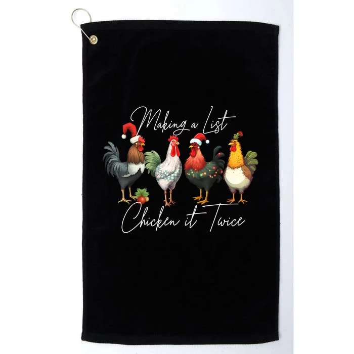 Christmas Chicken Lover Xmas Santa Hat Funny Farm Gift Platinum Collection Golf Towel