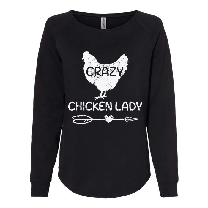 Crazy Chicken Lady Funny Farmer Farming Womens California Wash Sweatshirt