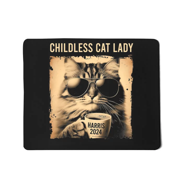 Childless Cat Lady Vintage Coffee Cat Mousepad