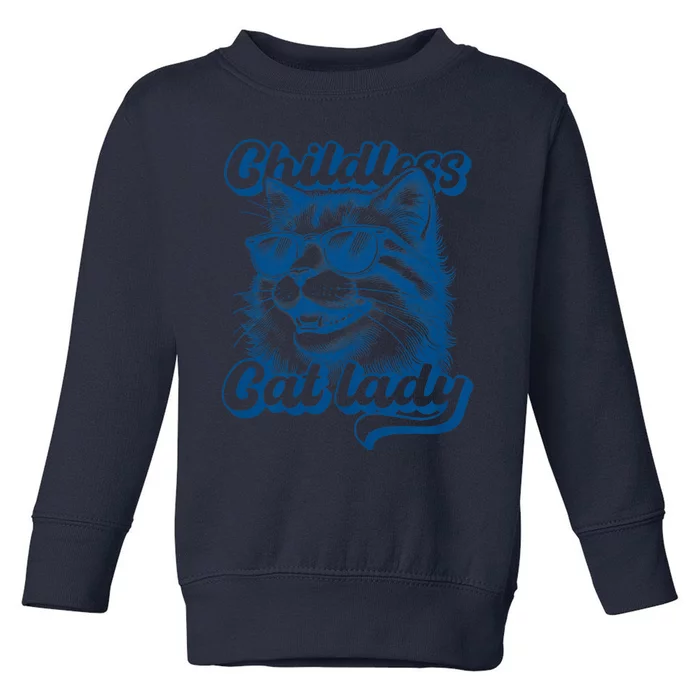 Childless Cat Lady Funny Cat Lover Toddler Sweatshirt