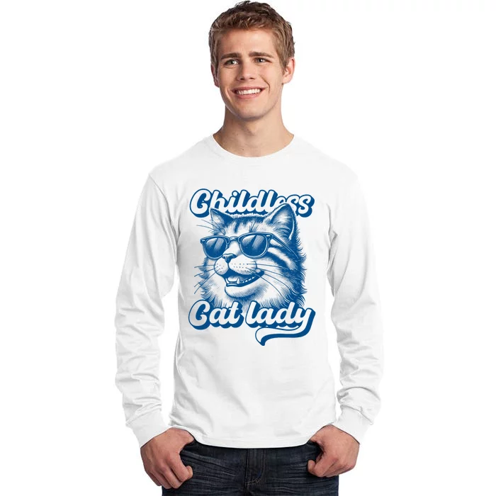 Childless Cat Lady Funny Cat Lover Tall Long Sleeve T-Shirt