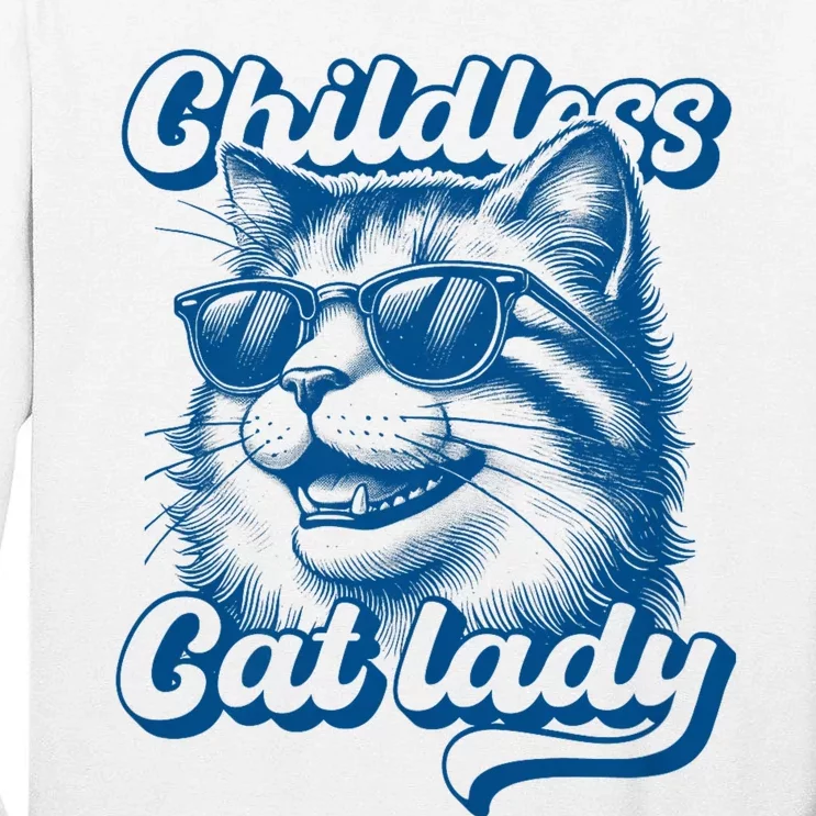 Childless Cat Lady Funny Cat Lover Tall Long Sleeve T-Shirt