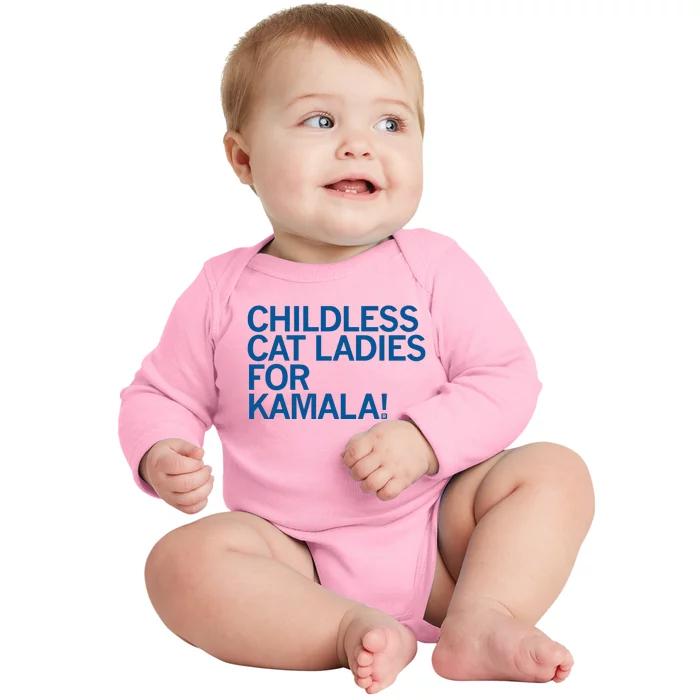 Childless Cat Ladies For Kamala Baby Long Sleeve Bodysuit