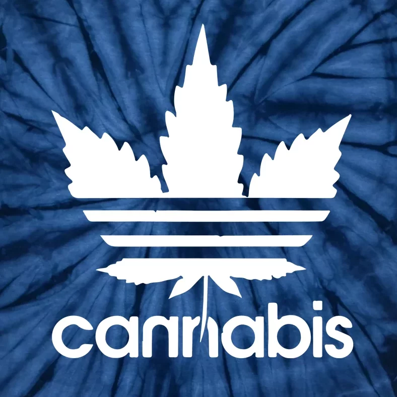 Cannabis Cool Leaf With Stripes Design Tie-Dye T-Shirt