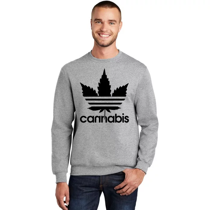 Cannabis Cool Leaf With Stripes Design Sweatshirt