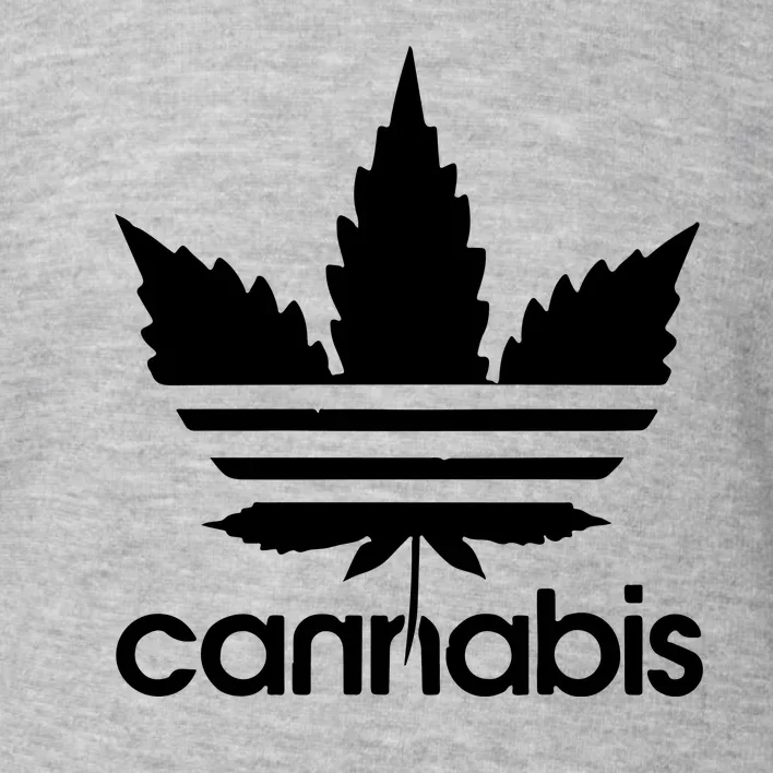 Cannabis Cool Leaf With Stripes Design Toddler Sweatshirt