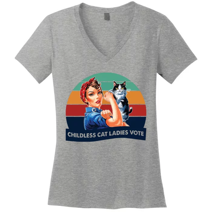 Childless Cat Ladies Vote Women's V-Neck T-Shirt