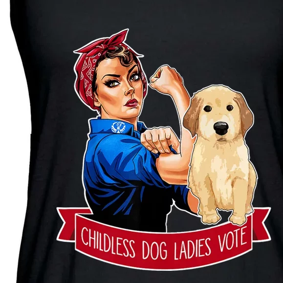 Childless Cat Ladies Vote Dog The Riveter Dog Owner Meme Ladies Essential Flowy Tank