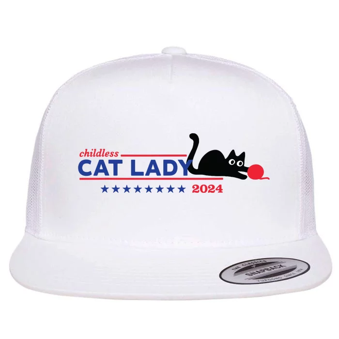 Childless Cat Lady Voting Election 2024 Usa Flat Bill Trucker Hat