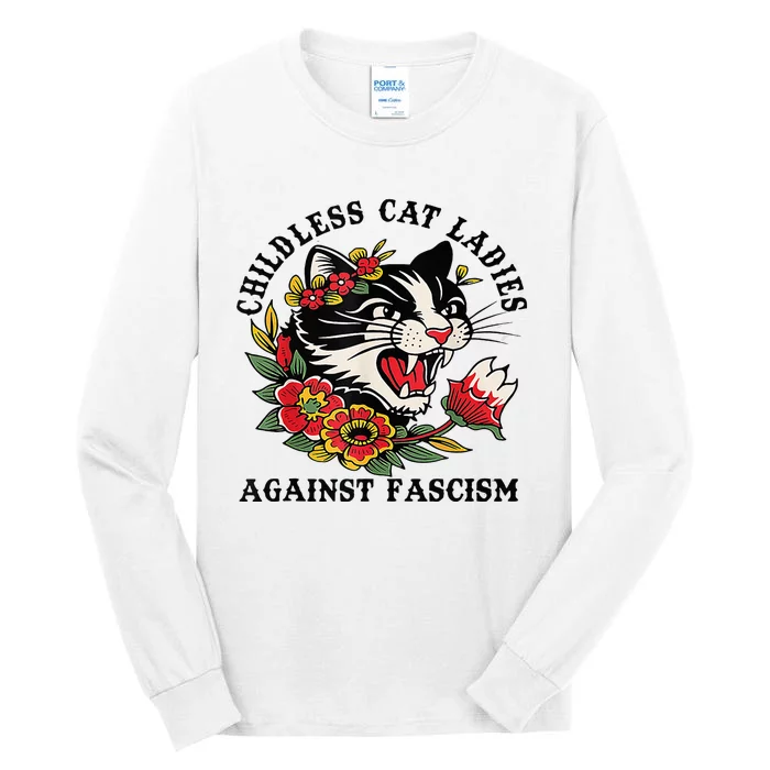 Childless Cat Lady; Childless Cat Ladies Against Fascism Tall Long Sleeve T-Shirt