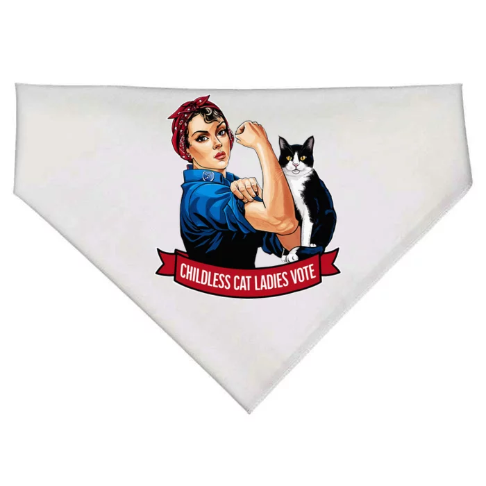 Childless Cat Ladies Vote Rosie The Riveter USA-Made Doggie Bandana