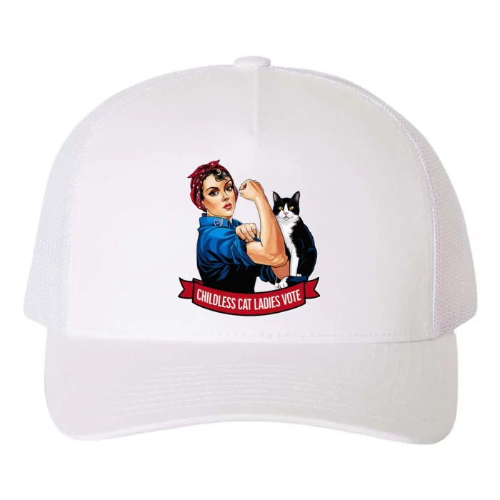 Childless Cat Ladies Vote Rosie The Riveter Yupoong Adult 5-Panel Trucker Hat