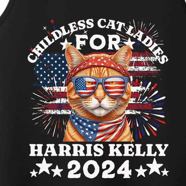 Childless Cat Ladies For Harris Kelly 2024 Election Performance Tank