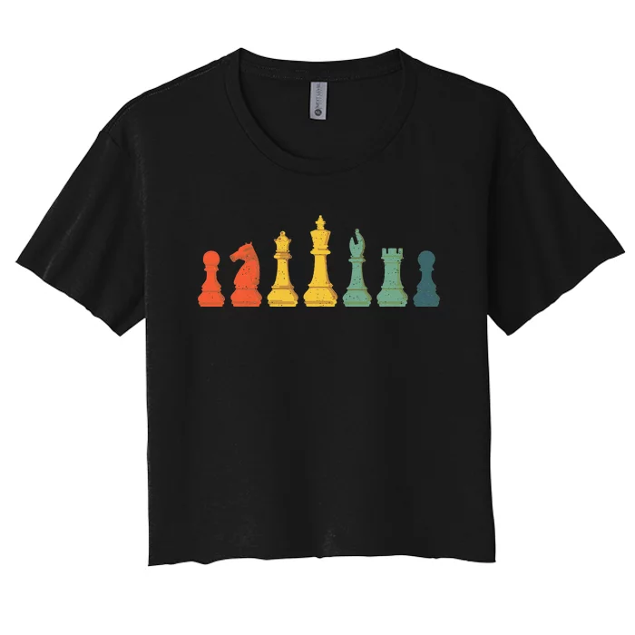 Cool Chess Lover Art Chess Players Novelty Women's Crop Top Tee