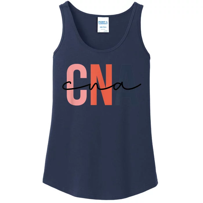 Cna Colorful Letters Nurse Christmas Pajamas Ladies Essential Tank