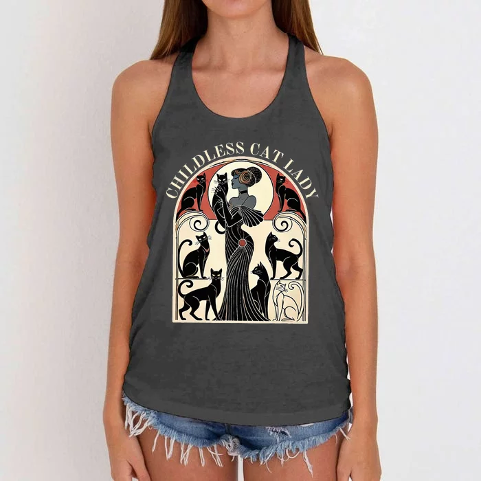 Childless Cat Ladies Cat Karma Women's Knotted Racerback Tank