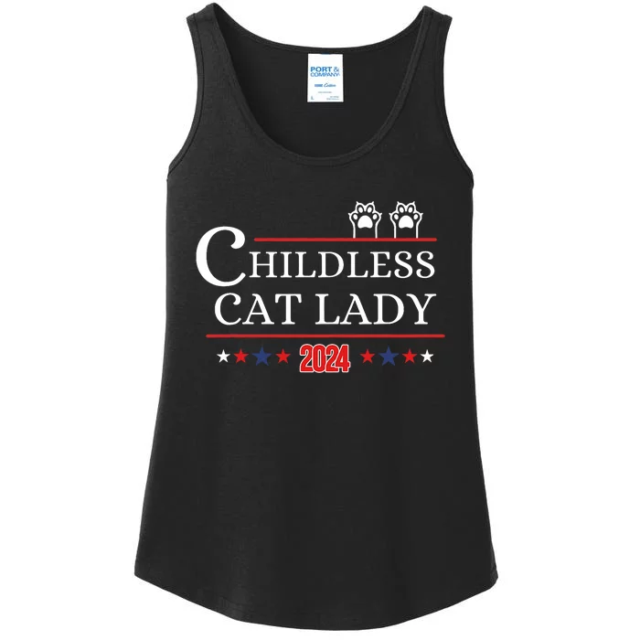 Childless Cat Lady 2024 Pro Kamala Harris Ladies Essential Tank