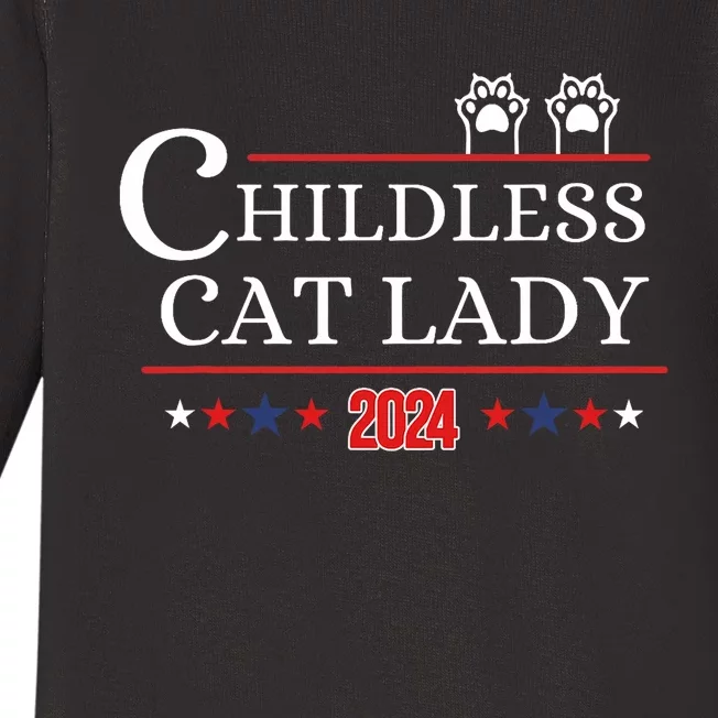 Childless Cat Lady 2024 Pro Kamala Harris Baby Long Sleeve Bodysuit