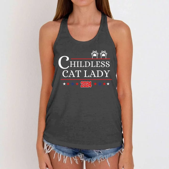 Childless Cat Lady 2024 Pro Kamala Harris Women's Knotted Racerback Tank