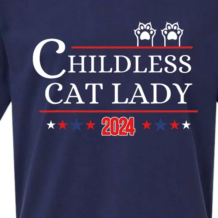 Childless Cat Lady 2024 Pro Kamala Harris Sueded Cloud Jersey T-Shirt