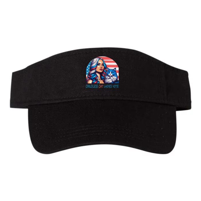 Childless Cat Ladies Vote Rosie The Riveter Valucap Bio-Washed Visor