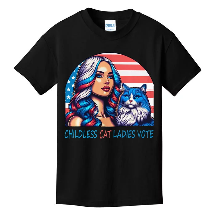 Childless Cat Ladies Vote Rosie The Riveter Kids T-Shirt