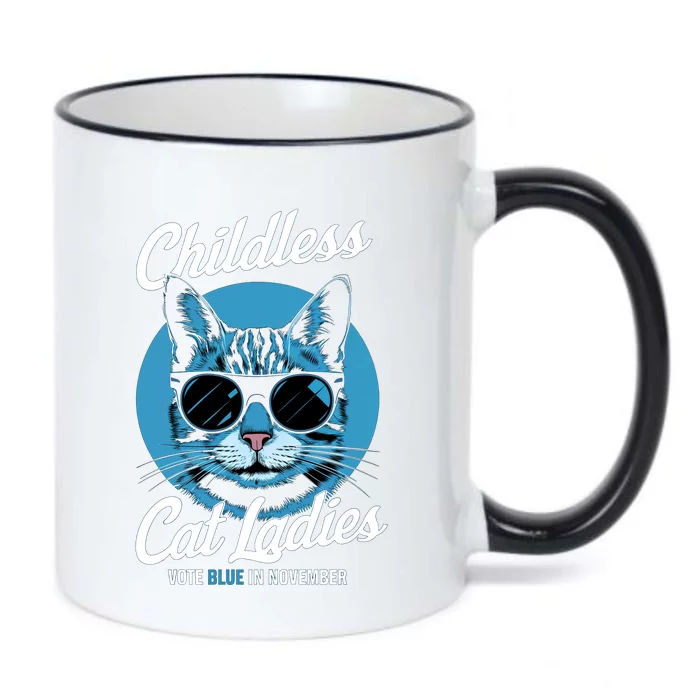 Childless Cat Ladies Vote Blue Graphic Black Color Changing Mug