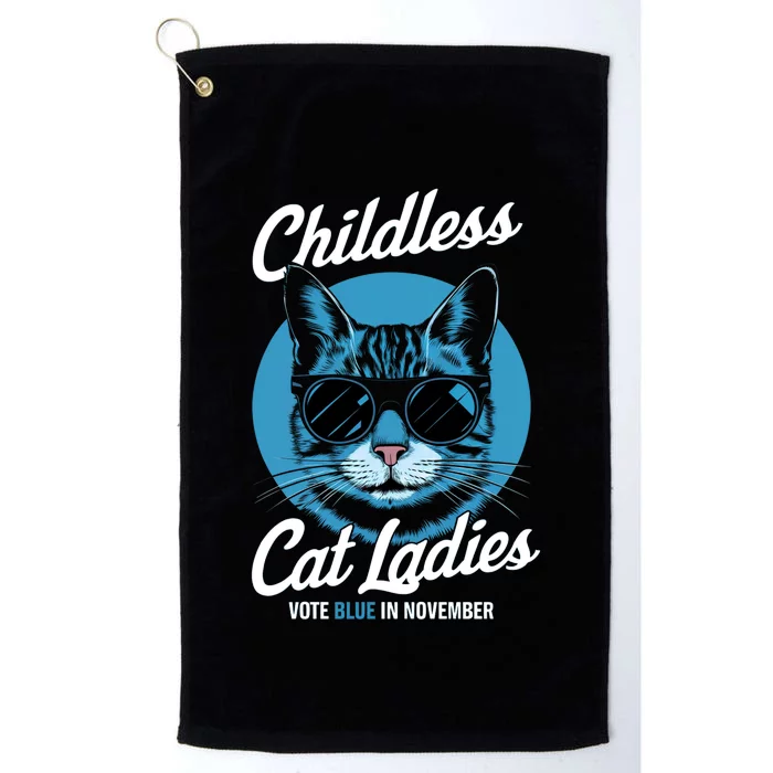 Childless Cat Ladies Vote Blue Graphic Platinum Collection Golf Towel