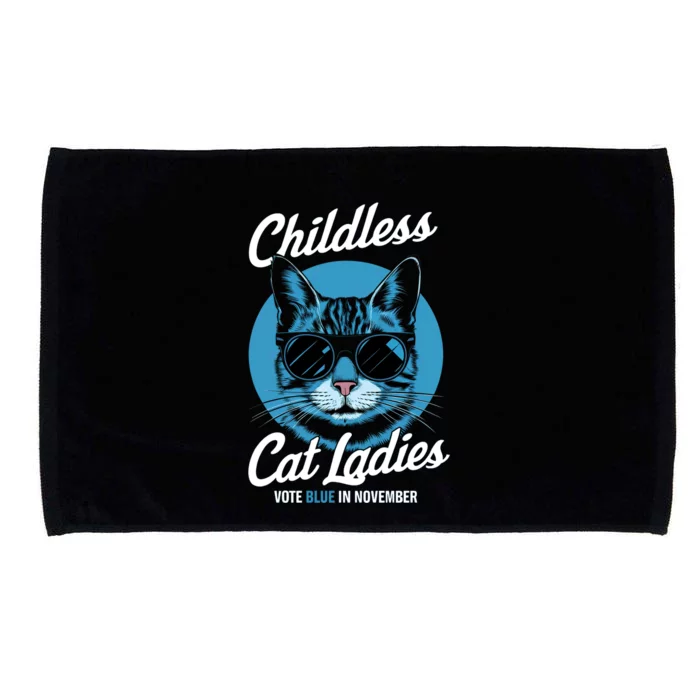 Childless Cat Ladies Vote Blue Graphic Microfiber Hand Towel