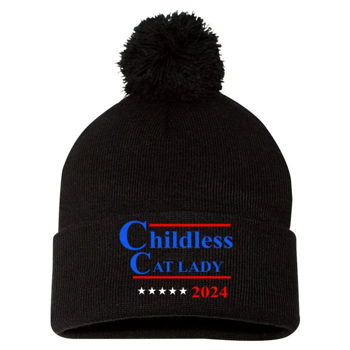 Childless Cat Lady 2024 Pom Pom 12in Knit Beanie