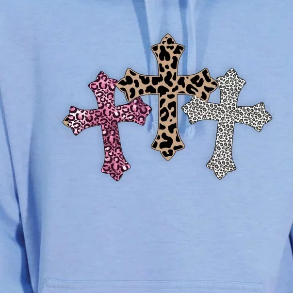 Christian Crosses Leopard Cross Jesus God Easter Risen Mom Gift Unisex Surf Hoodie