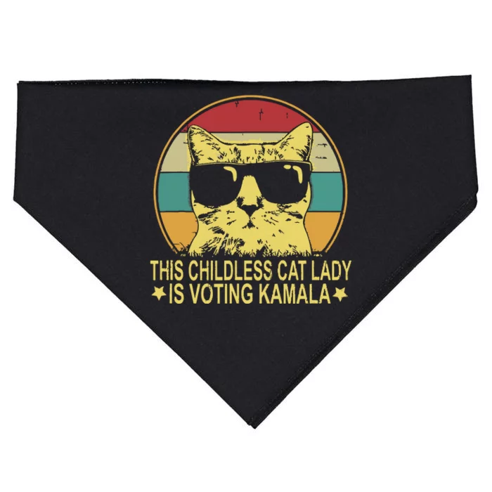 Childless Cat Ladies For Kamala Harris USA-Made Doggie Bandana