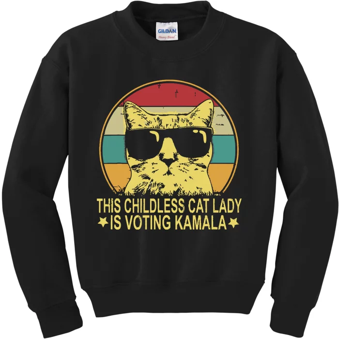 Childless Cat Ladies For Kamala Harris Kids Sweatshirt