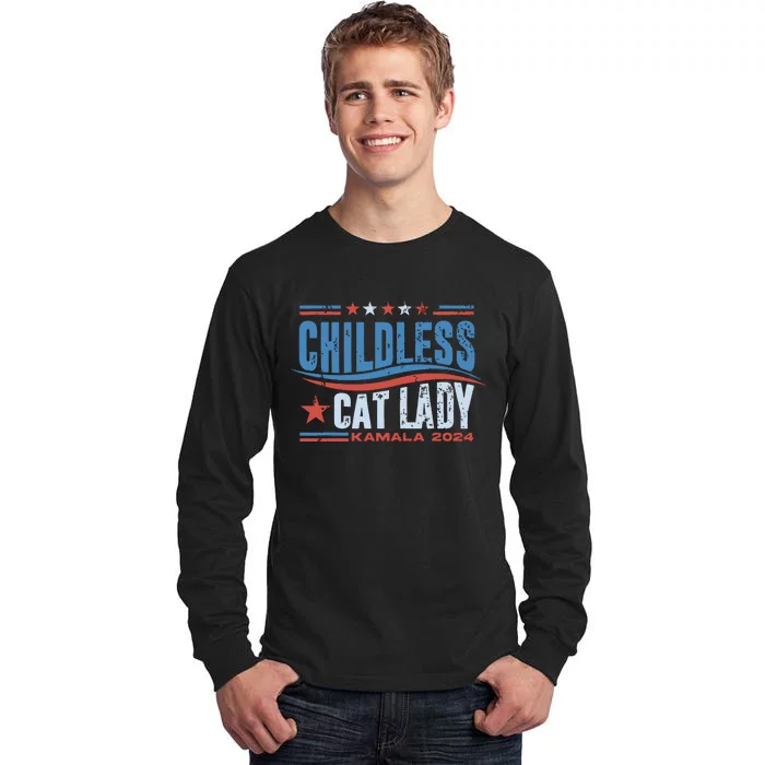 Childless Cat Lady Kamala 2024 Tall Long Sleeve T-Shirt