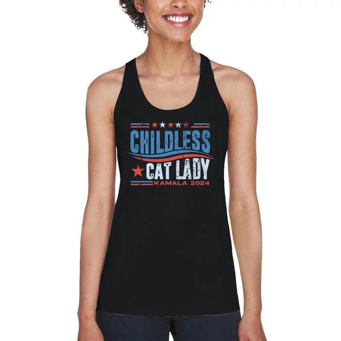 Childless Cat Lady Kamala 2024 Women's Racerback Tank