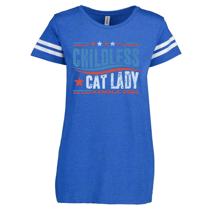 Childless Cat Lady Kamala 2024 Enza Ladies Jersey Football T-Shirt