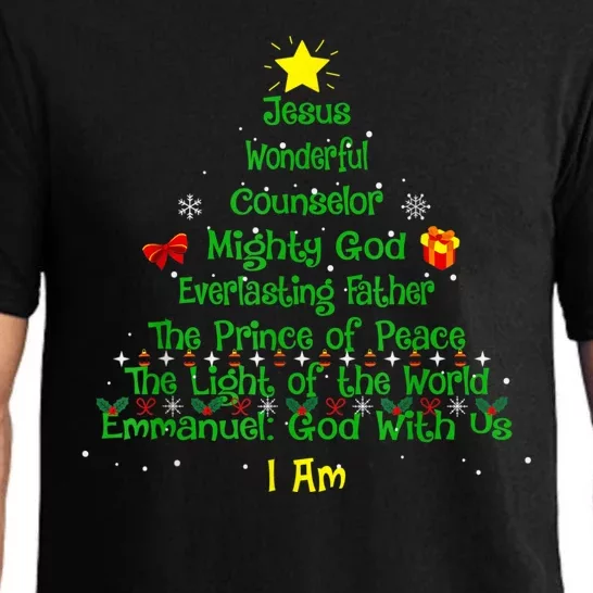 Christian Christmas Lover Bible Names Of Jesus Tree Xmas Pajama Set