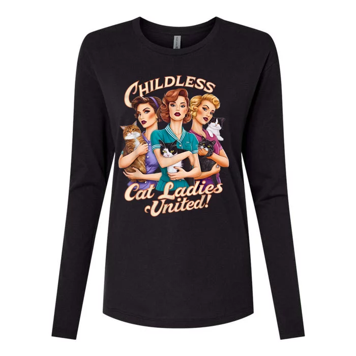 Childless Cat Ladies Womens Cotton Relaxed Long Sleeve T-Shirt