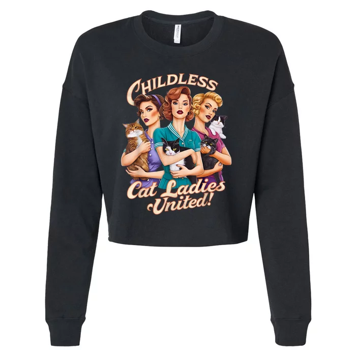 Childless Cat Ladies Cropped Pullover Crew