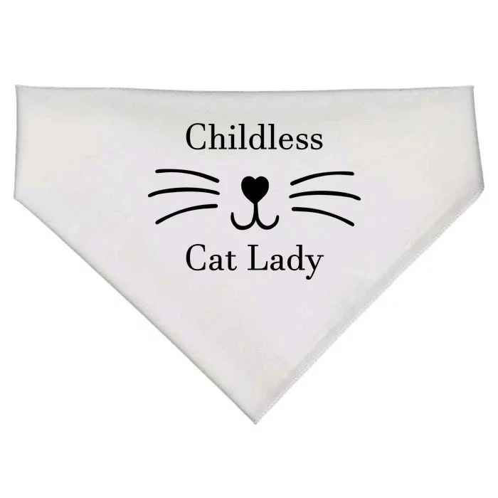 Childless Cat Lady Whiskers Pro Kamala Harris USA-Made Doggie Bandana