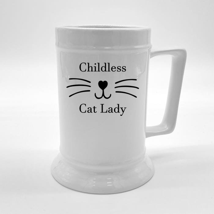 Childless Cat Lady Whiskers Pro Kamala Harris Front & Back Beer Stein