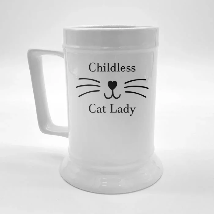 Childless Cat Lady Whiskers Pro Kamala Harris Front & Back Beer Stein