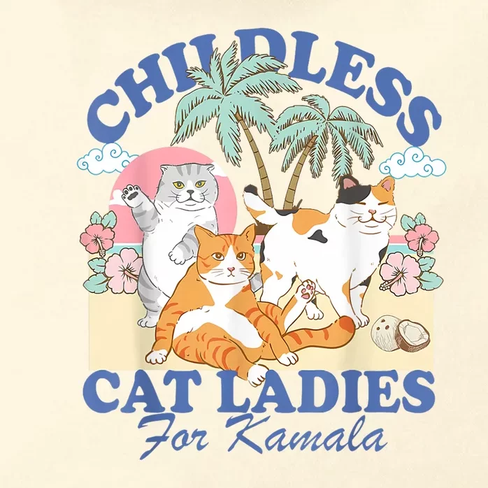 Childless Cat Lady For Kamala Harris Madam President 2024 Zip Tote Bag